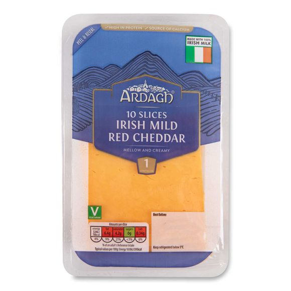 Irish Mild Red Cheddar Slices 200g 10 Pack Ardagh